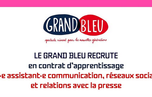Le Grand Bleu recrute un.e assistant.e communication -réseaux sociaux- relations avec la presse !
